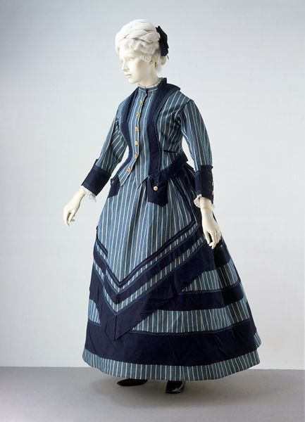 1872 british cotton seaside costume trimmed with silk braid fastened with bone buttons via victoria and albert museum a7ccd