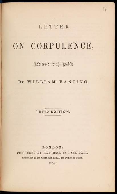 letter on corpulance by willian banting from wellcome collection 700f0
