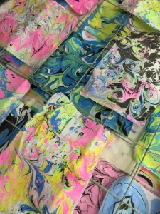Fabric Marbling with the Textile Arts Center - sun