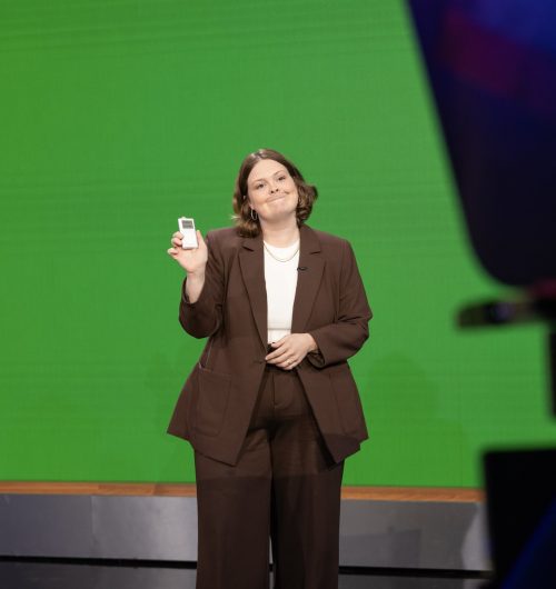 Grace Kuhlenschmidt on the set of 'The Daily Show'