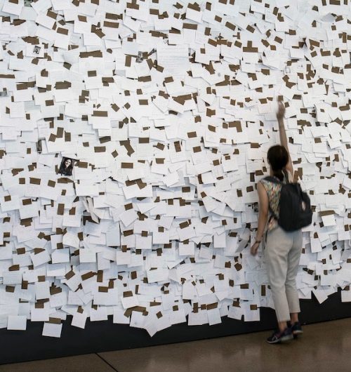 Installation view of My Mommy is Beautiful, 2004, in Yoko Ono: Four Works for Washington and the World, Hirshhorn Museum and Sculpture Garden, Washington DC, 2017.

Photograph by Tex Williams
© Yoko Ono